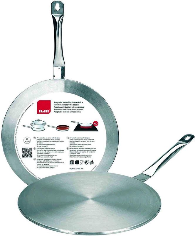 Ibili - Inductie Adapter - Keramisch Glas 24 cm - Roestvrij Staal 18%