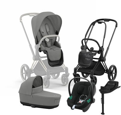 Cybex Priam Duovogn inkl. Aton B2 & Base, Mirage Grey/Matt Black