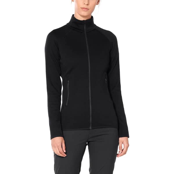 Veste polaire randonnée ICEBREAKER WMNS ELEMENTAL LS ZIP BLACK
