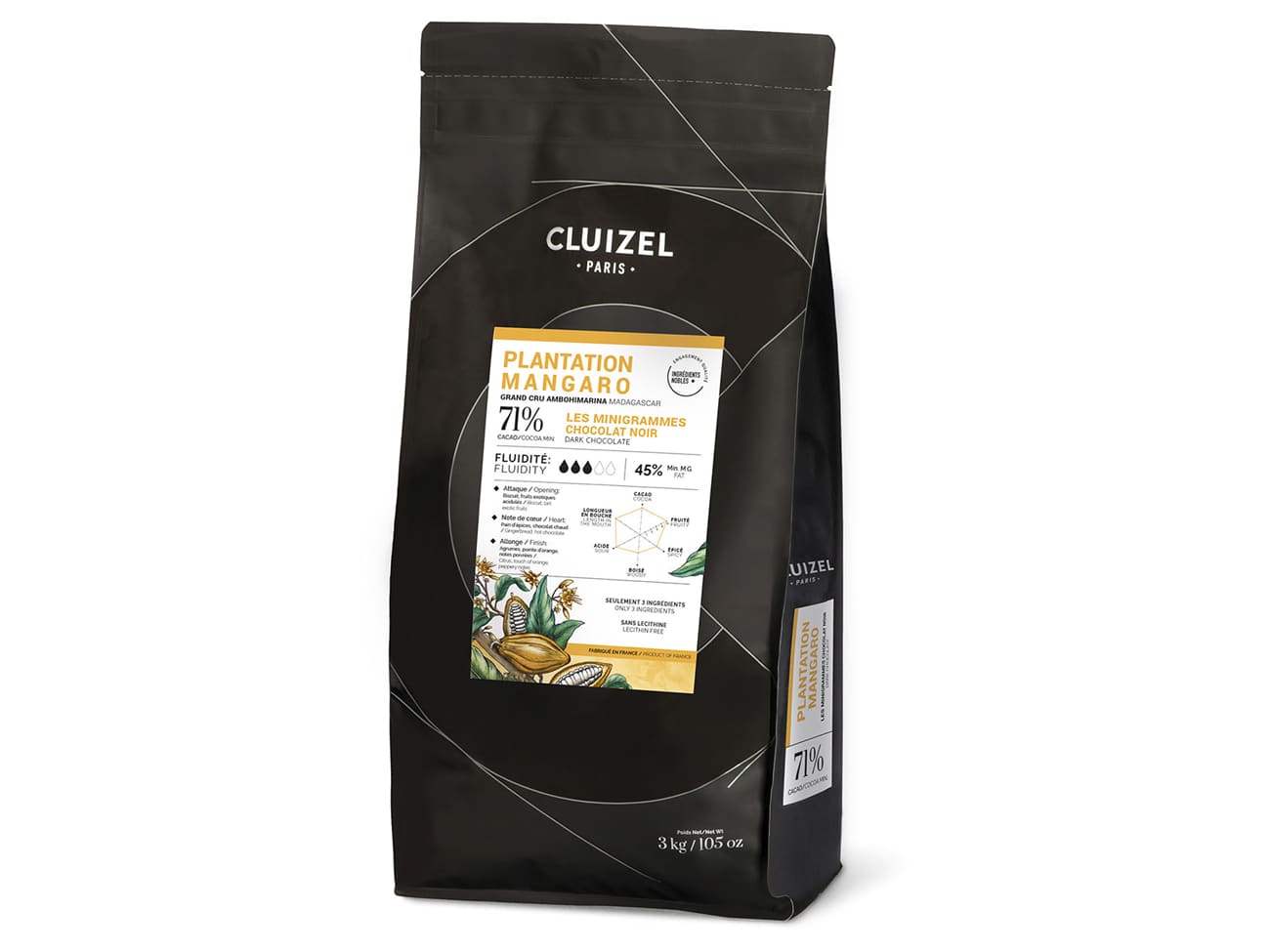 Chocolat noir Mangaro 71% - 3 kg - Cluizel