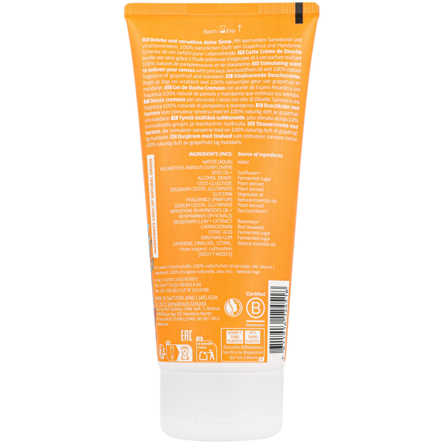 Weleda Vitality Vitalisierungsdusche Sanddorn