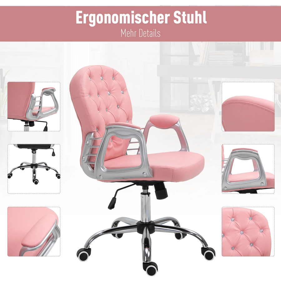 Vinsetto Drehstuhl im eleganten Design rosa