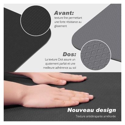 Tapis de Yoga  Tapis Gym  Couleur Noir  183x61x0.6 cm  Tapis de Sol pour Sport  Fitness