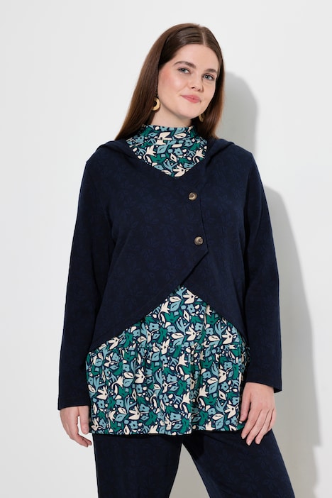 Sweatjacke, Blätter, Kapuze, Langarm, Biobaumwolle