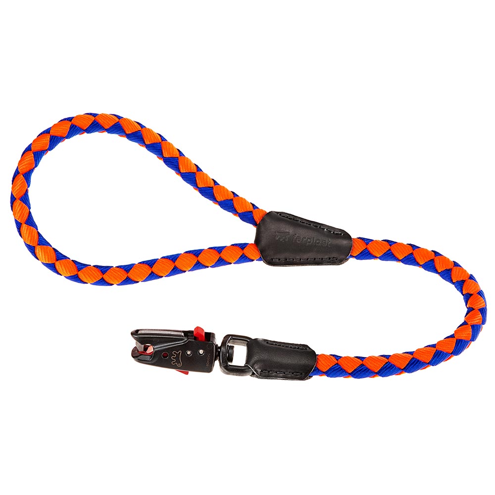 Laisse courte pour chiens en nylon tressé twist matic gm18/60, avec mousqueton magnétique automatique