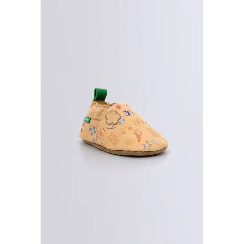 Kickbaby Beige vacances CHAUSSONS Cuir Bébé