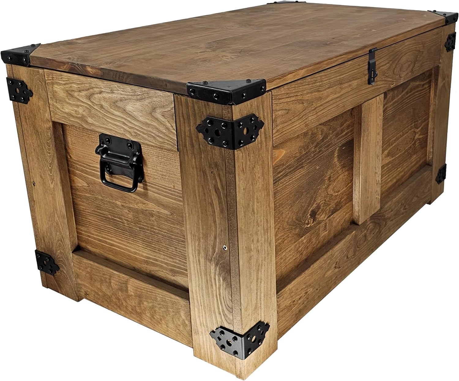 CREATIVE COOPER holzbox, schatztruhe, aufbewahrungsbox, tisch, rustikal truhentisch, couchtisch, spielzeugkiste, 77x49x45 cm, Handarbeit holztruhe, Eco Holzöl Braun…