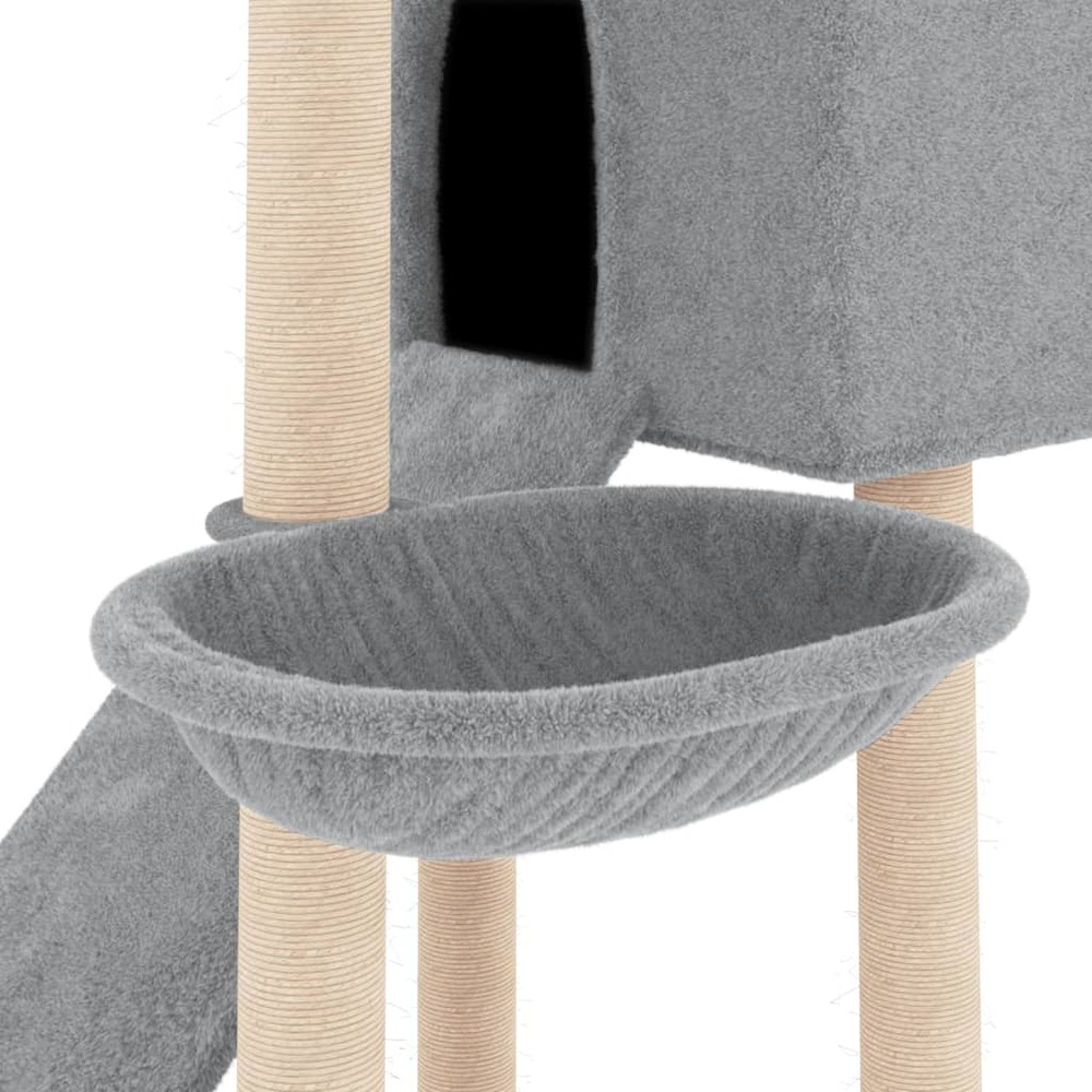 Arbre à chat avec griffoirs en sisal gris clair 153 cm