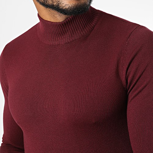 Pull Col Montant ZW013 Bordeaux