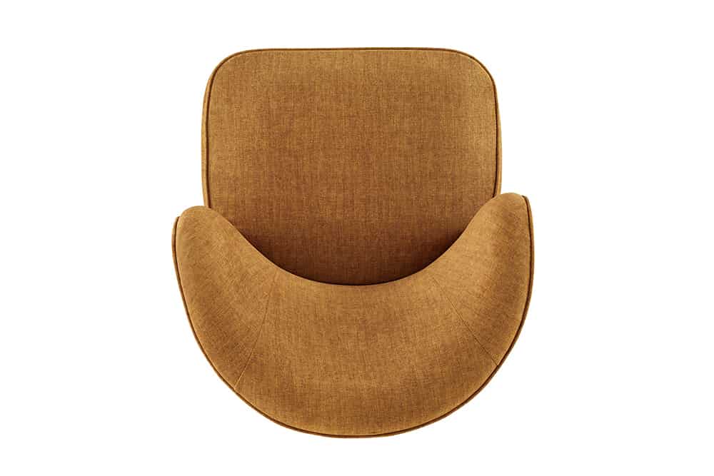 Drehbarer Design Sessel GATSBY senfgelb Samt 360°