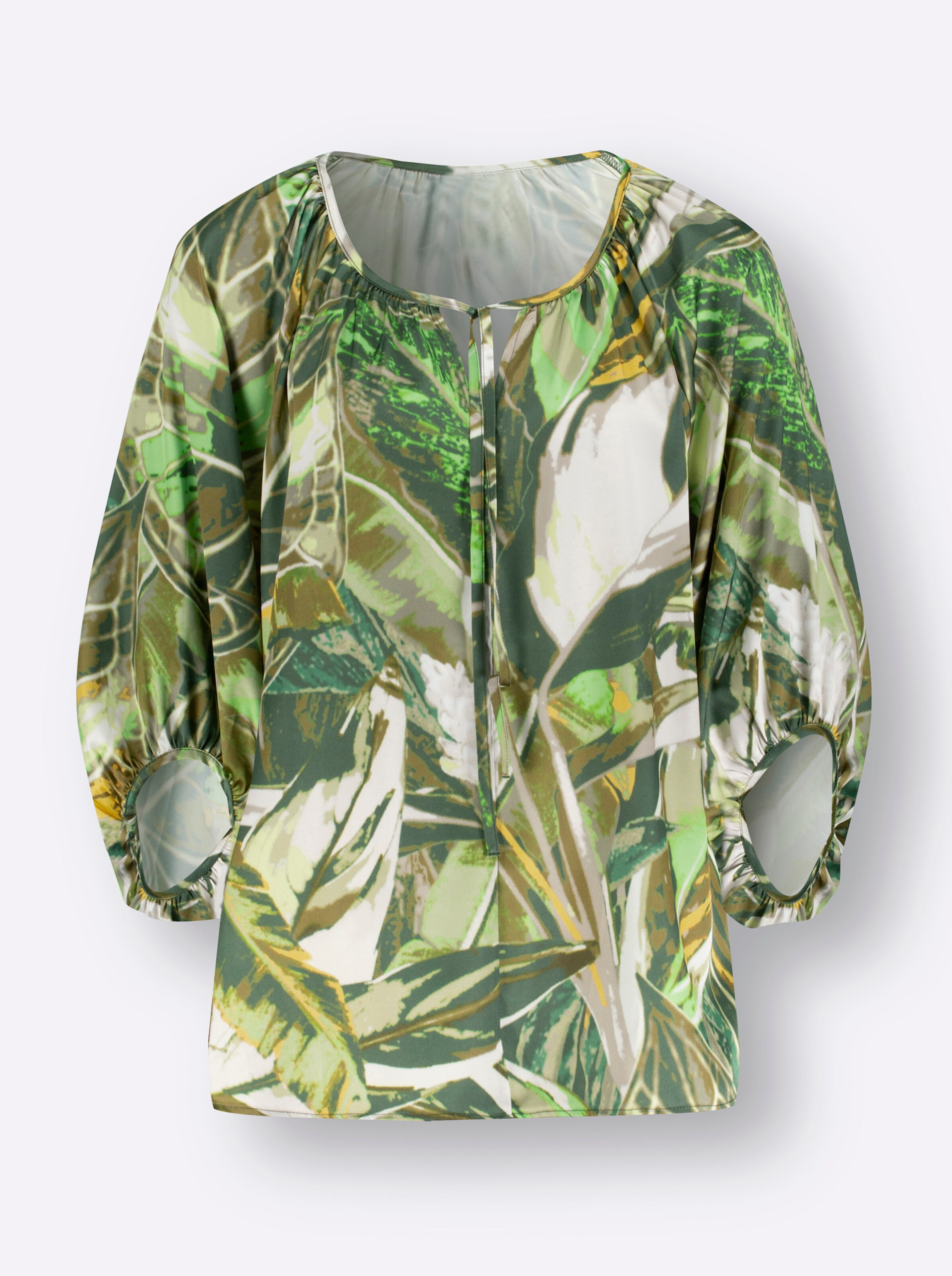 Bluse in champagner-schlamm-bedruckt