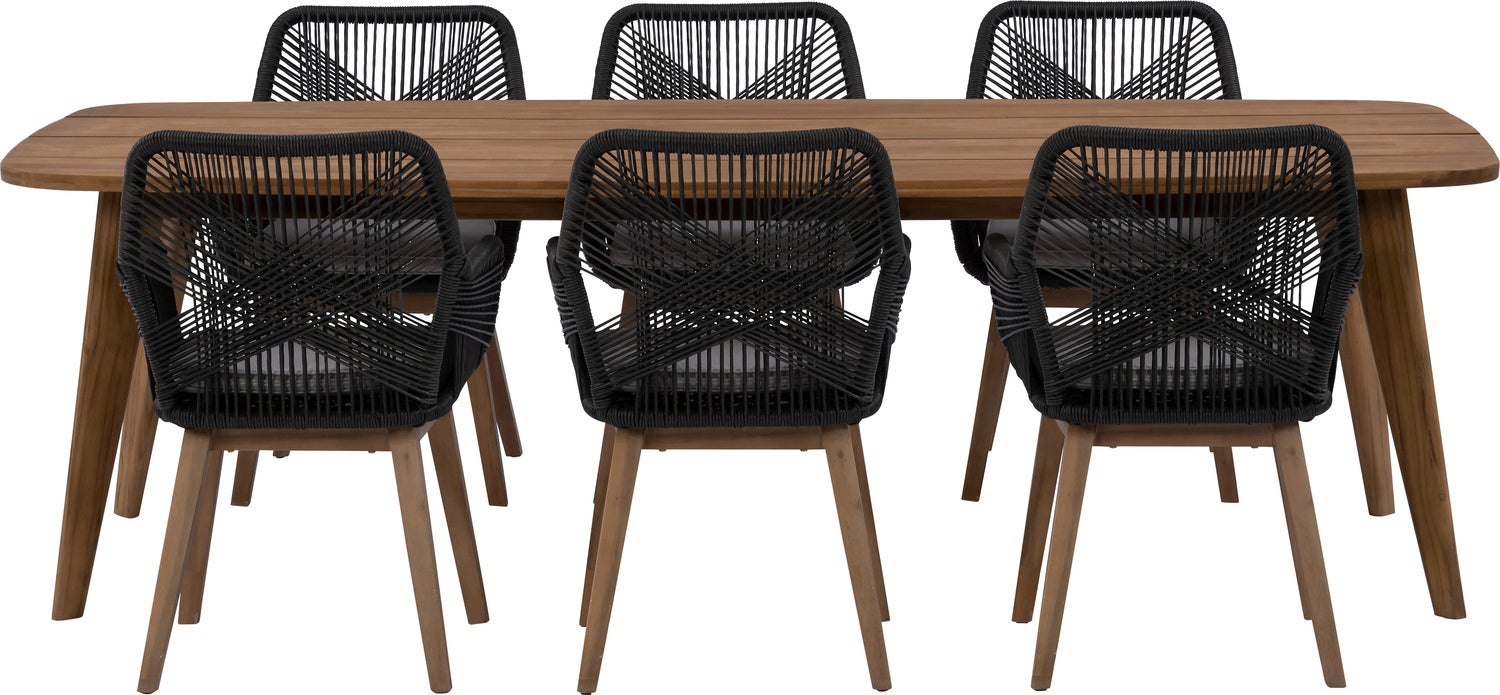 Intratuin 6-zits diningset Jason bruin met Wout antraciet