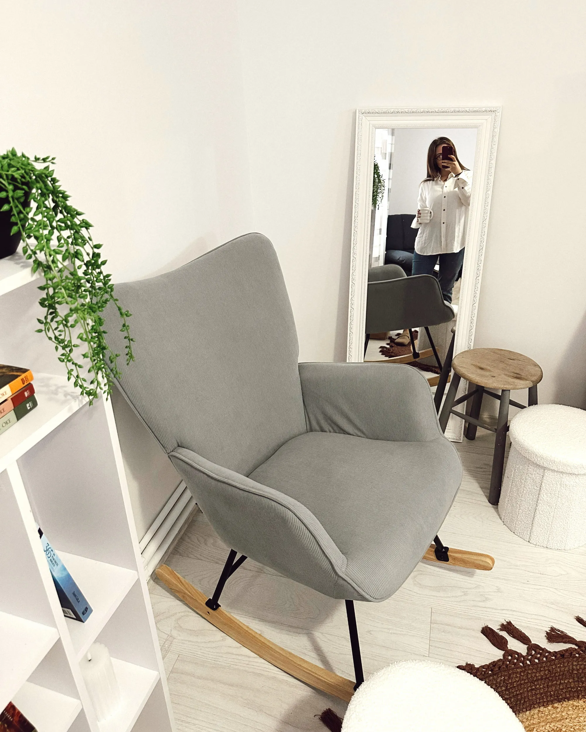 Schommelstoel ARSET Corduroy Lichtblauw