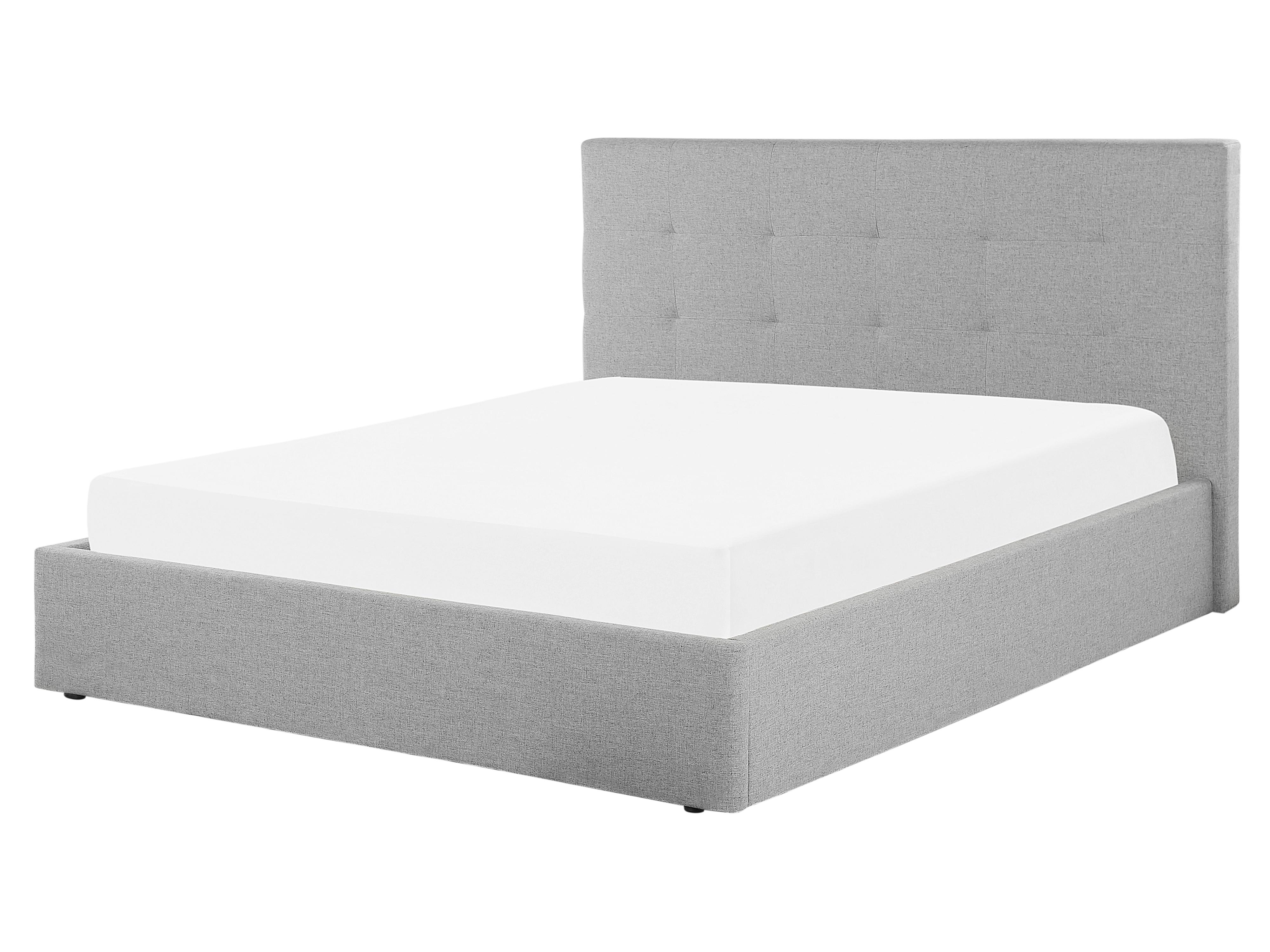 Bed met opbergruimte Stof LORIENT 160 x 200 cm Grijs