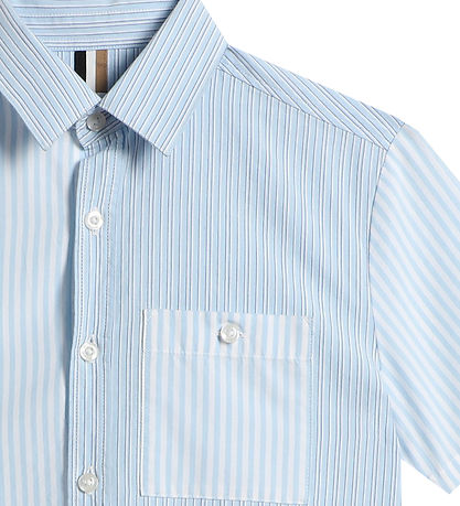 BOSS Hemd - Weiß/Hellblau Gestreift m. Navy
