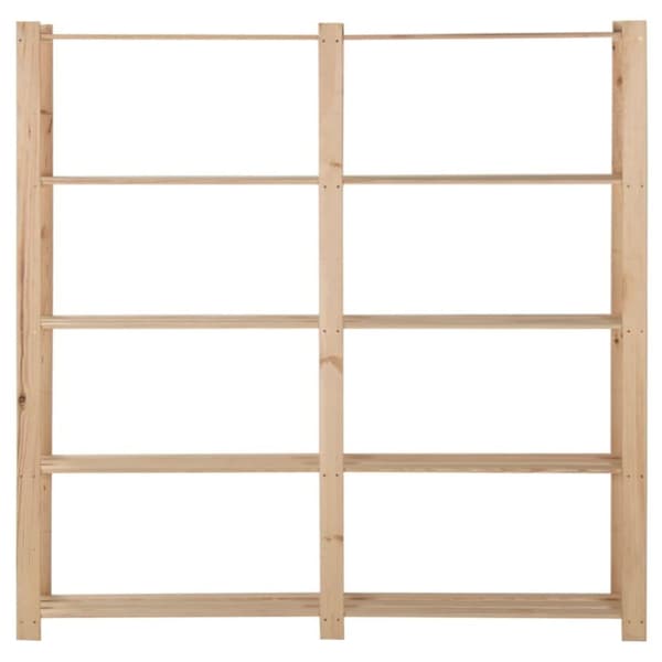 vidaXL Oppbevaringshylle 5 etasjer 170x28,5x170 cm heltre furu