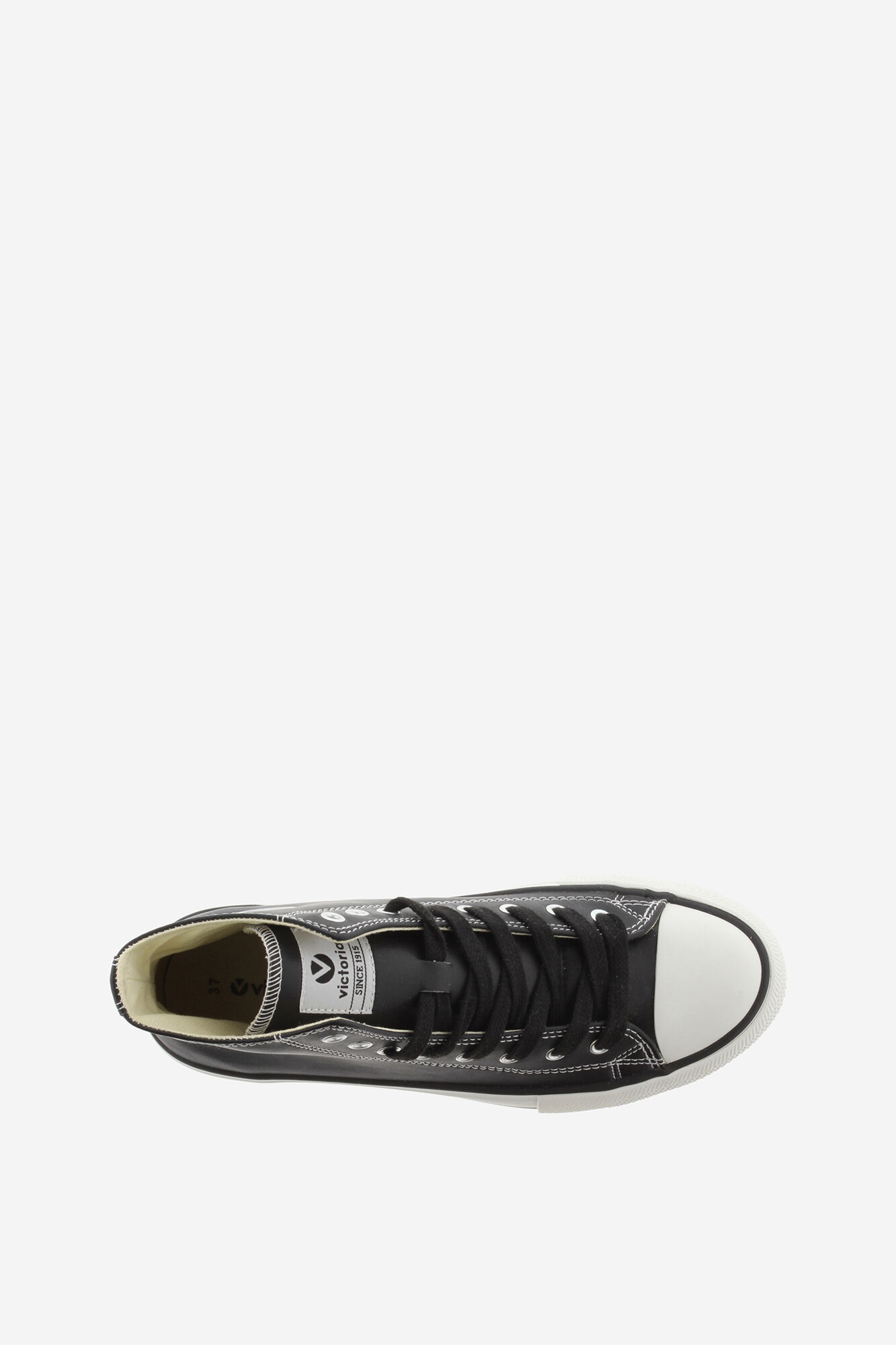 Bota de cano alto com efeito de couro