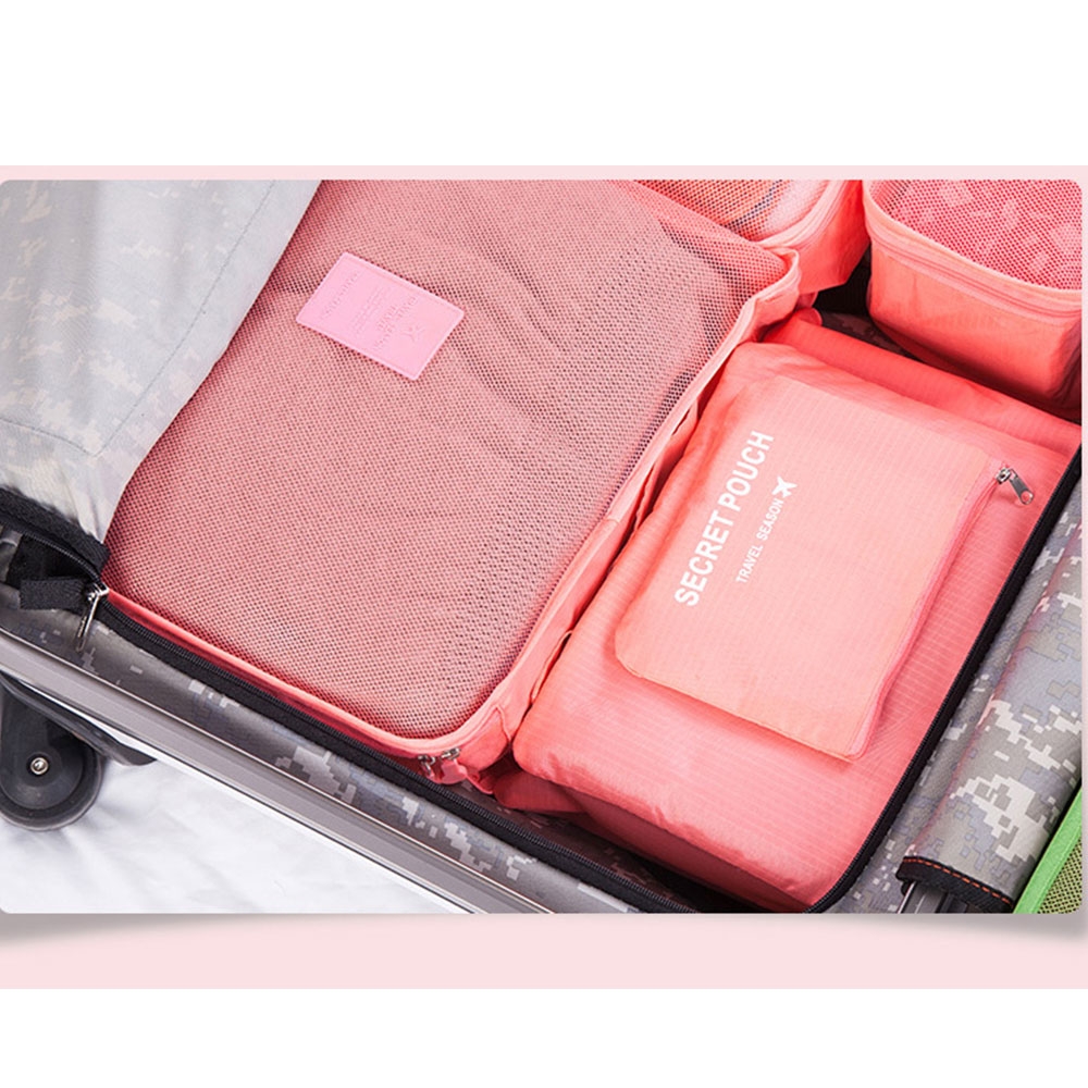 6in1 Spritzwasserfester Koffer Organizer Reise Gepäck Kompressions Kleidertaschen Set - Dunkelblau