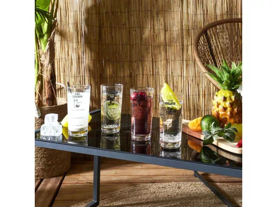 Coffret verres à cocktails inscription recettes