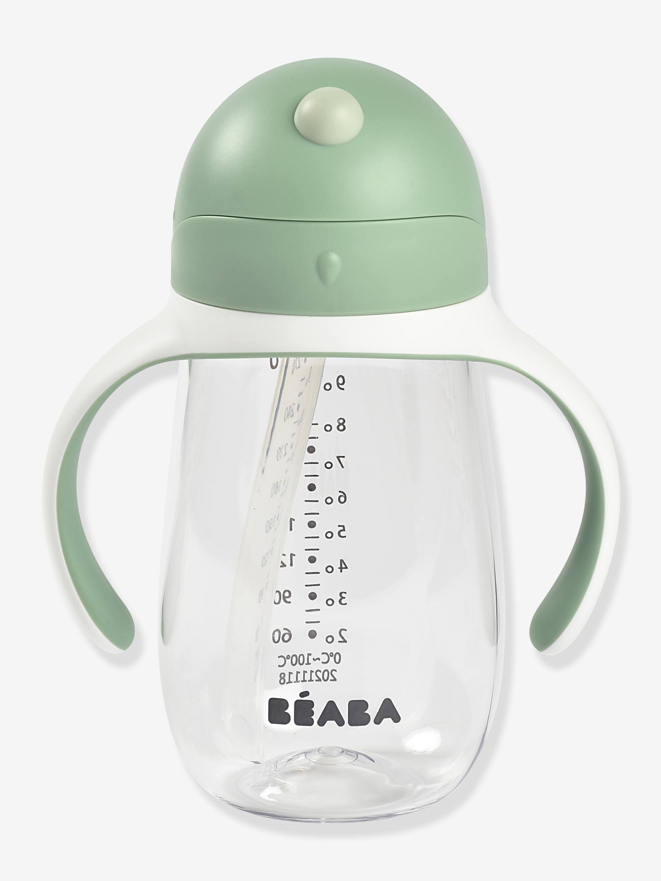 Caneca BEABA média azul lisa com canudo (300 ml)