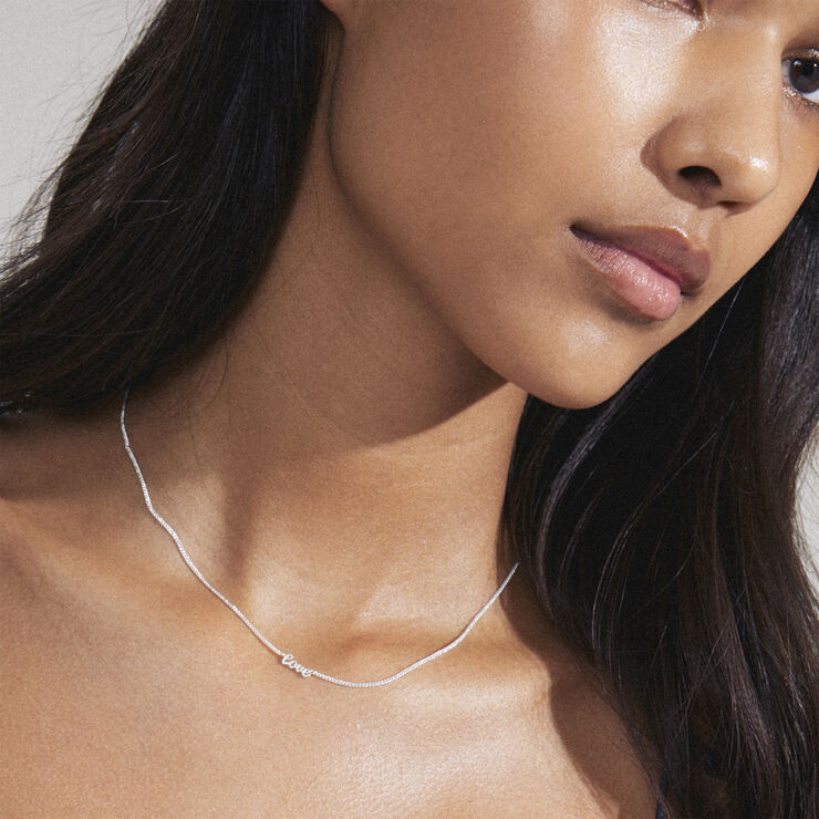 Pilgrim LOVE recycled necklace silver-plated Sølv