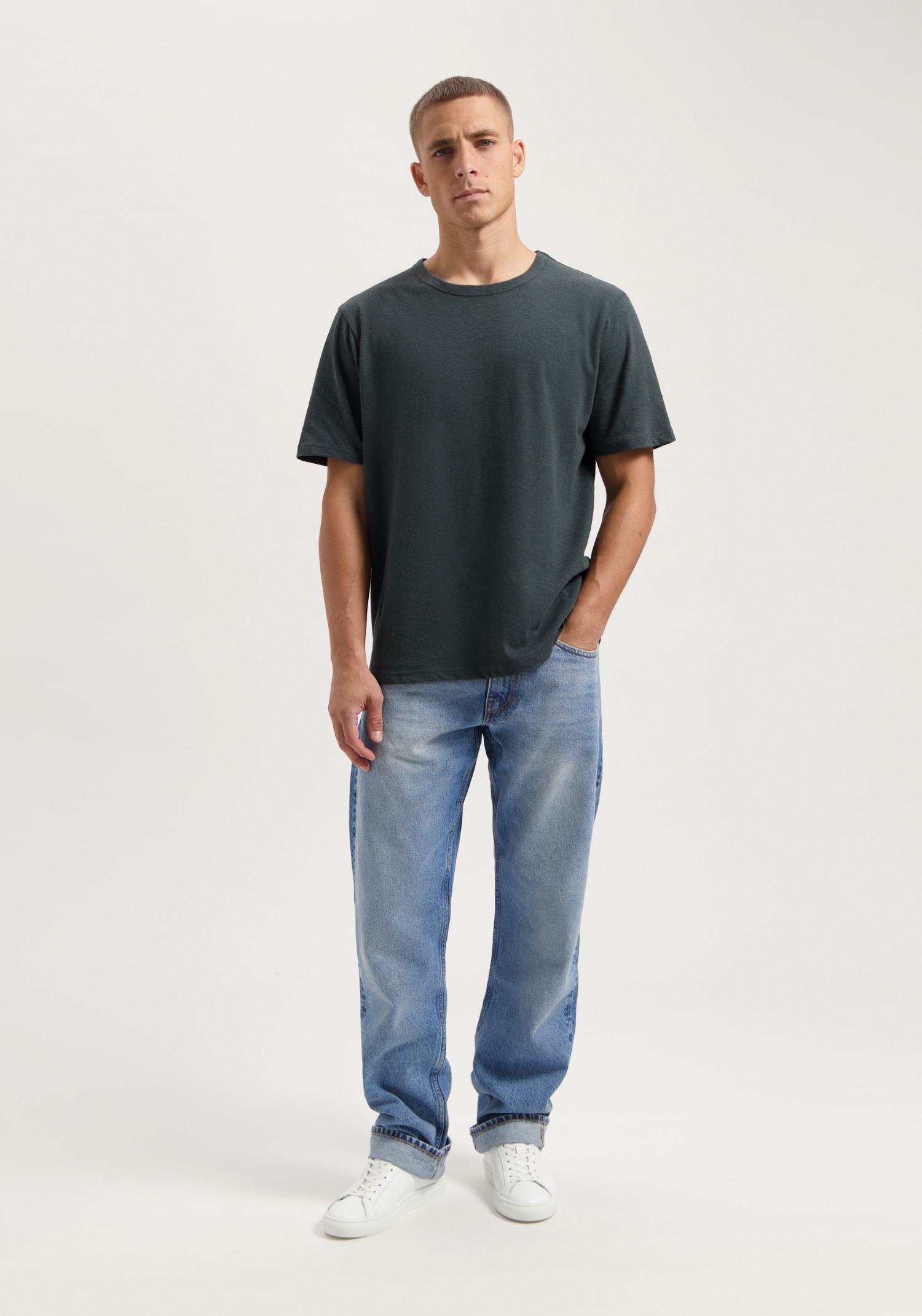 Kuyichi T-Shirt Liam Cotton Hemp Woodland Grey