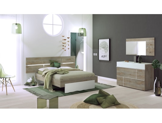 SCIAE - Commode PRADO blanc-bois commode 3 tiroirs