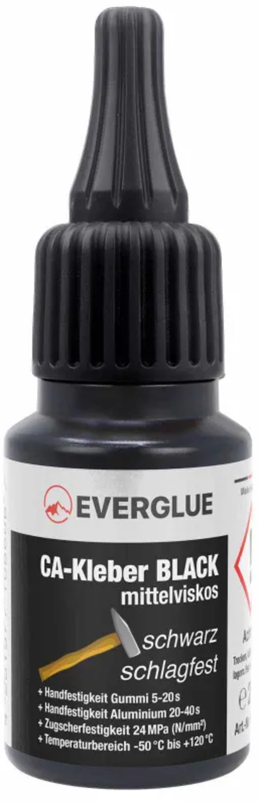 Everglue  Sekundenkleber schwarz, mittelflüssig (20 g)    Schwarzer Klebstoff für vielseitige Anwendungen