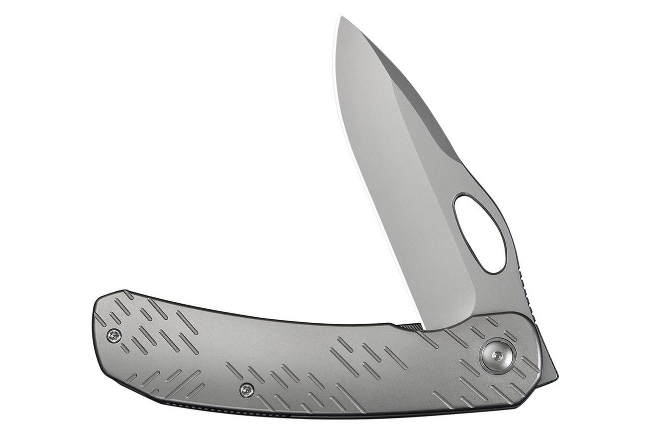WE Knife Inmate WE23096B-1, Stonewashed CPM 20CV, Gray Titanium, Raindrop Pattern zakmes, Jerad Neeve design
