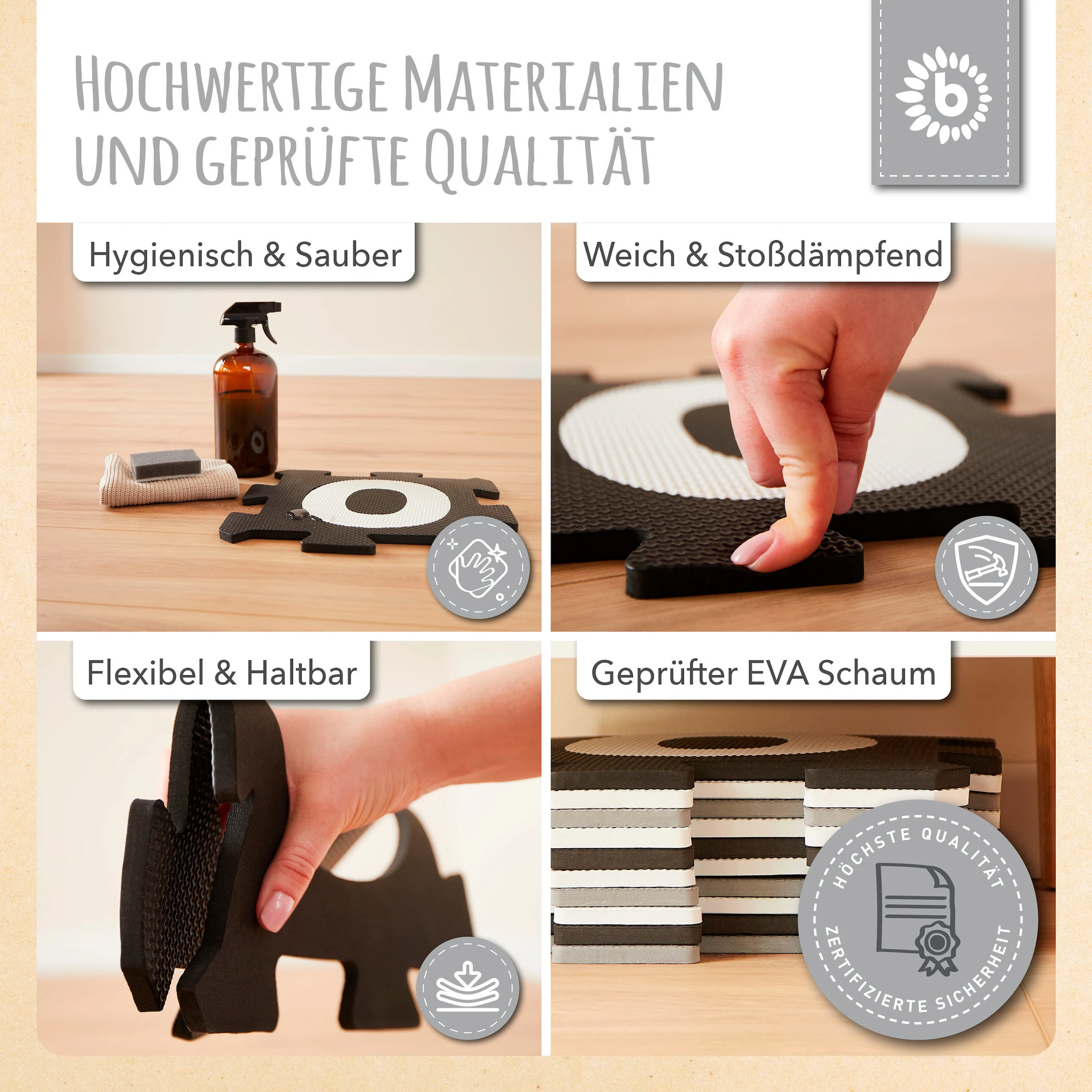 Bieco Kinder Puzzlematte 26 Teile Schwarz
