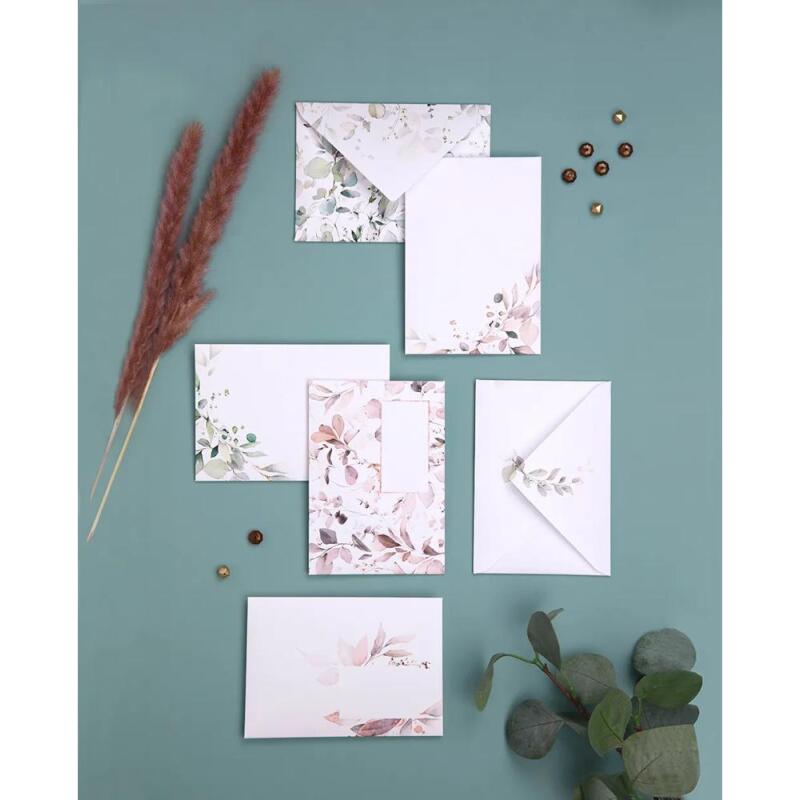 COLLECTION EUCALYPTUS, Paquet de 20 enveloppes imprimées Pollen 114x162mm 120g/m2 - Rose 2 - Rose