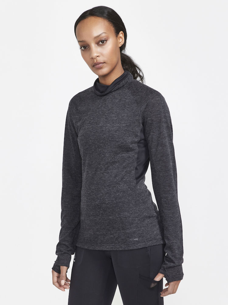 ADV Subz Wool LS Tee 2 Dame Black