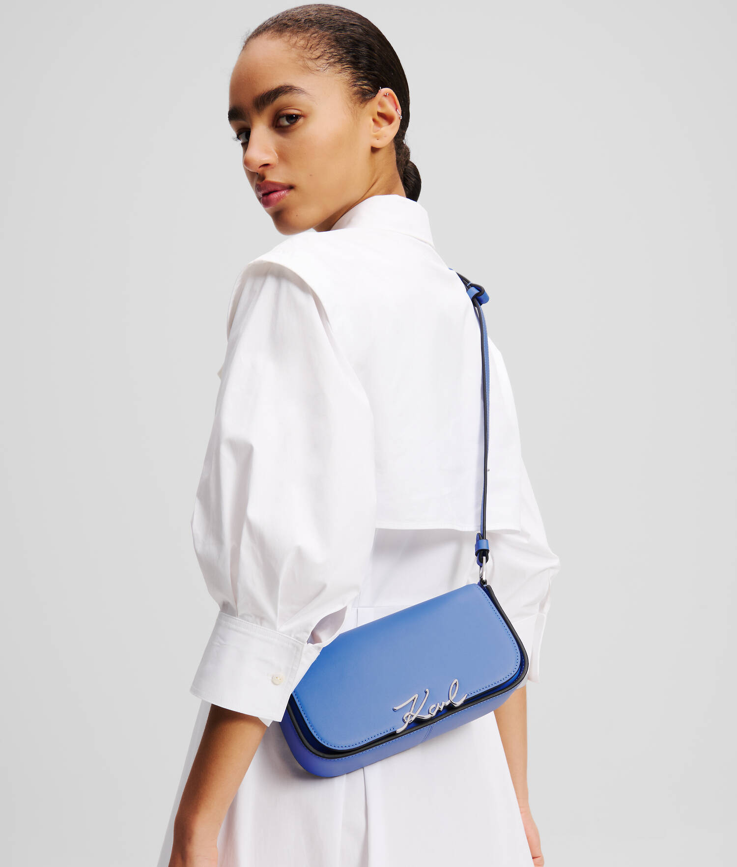 SAC BANDOULIÈRE DEUX EN UN K/SIGNATURE - Ultramarine