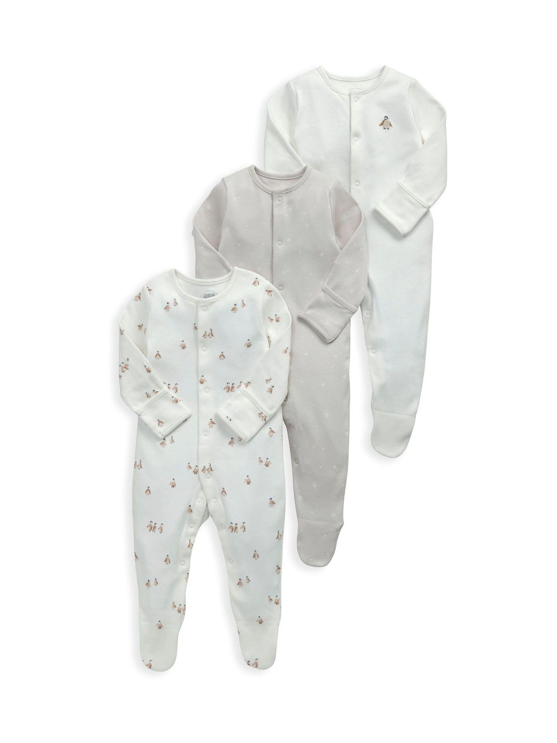 Mamas & Papas Penguin Sleepsuits Pack of 3
