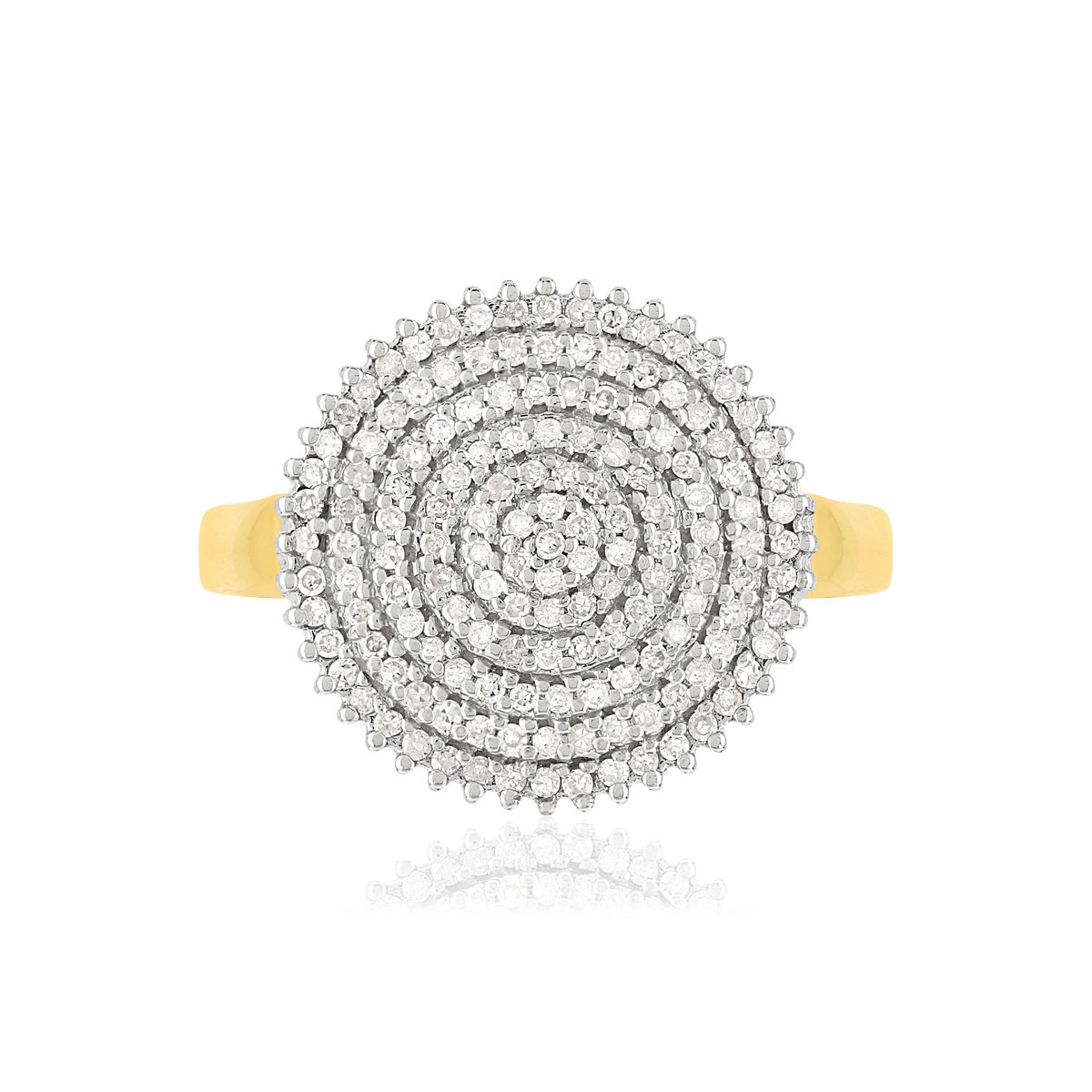 Bague or 750 2 tons diamants