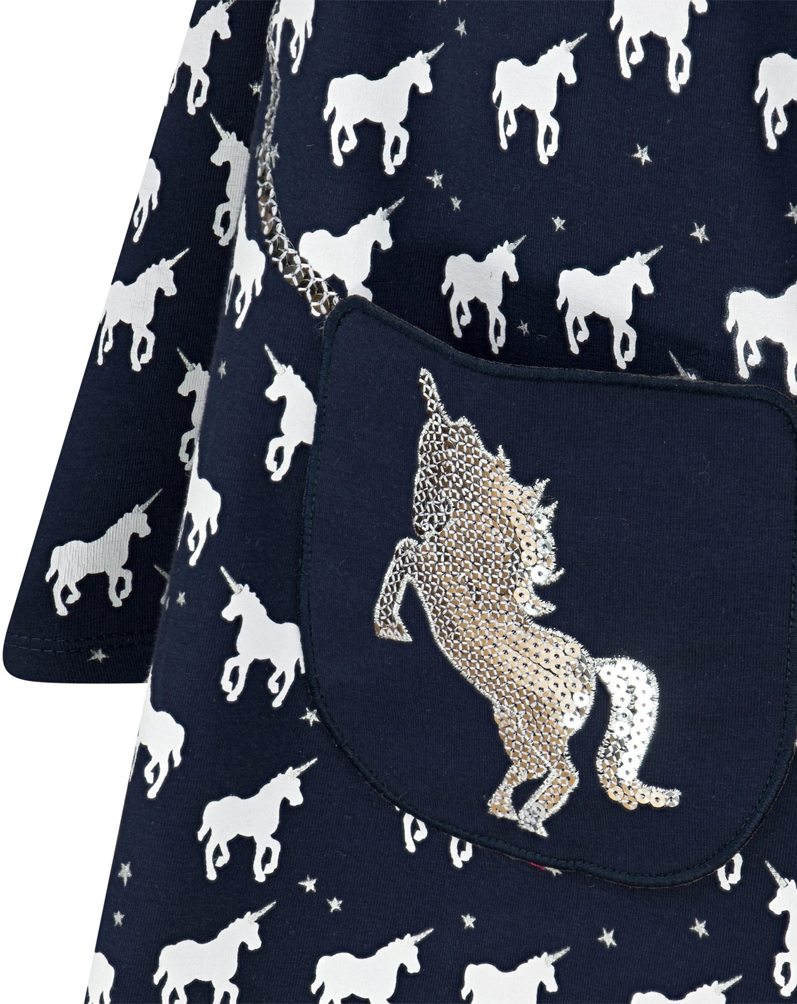 Langarmkleid UNICORN AOP in navy