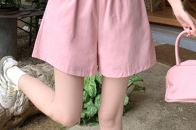 Iduna - Effen shorts met elastische taille