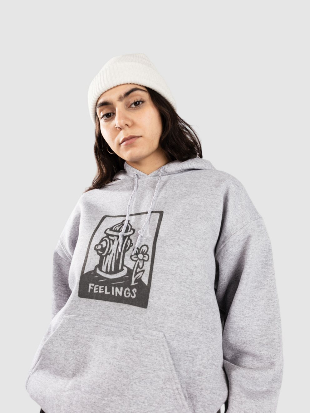 And Feelings Hydrant Hoodie heather grey