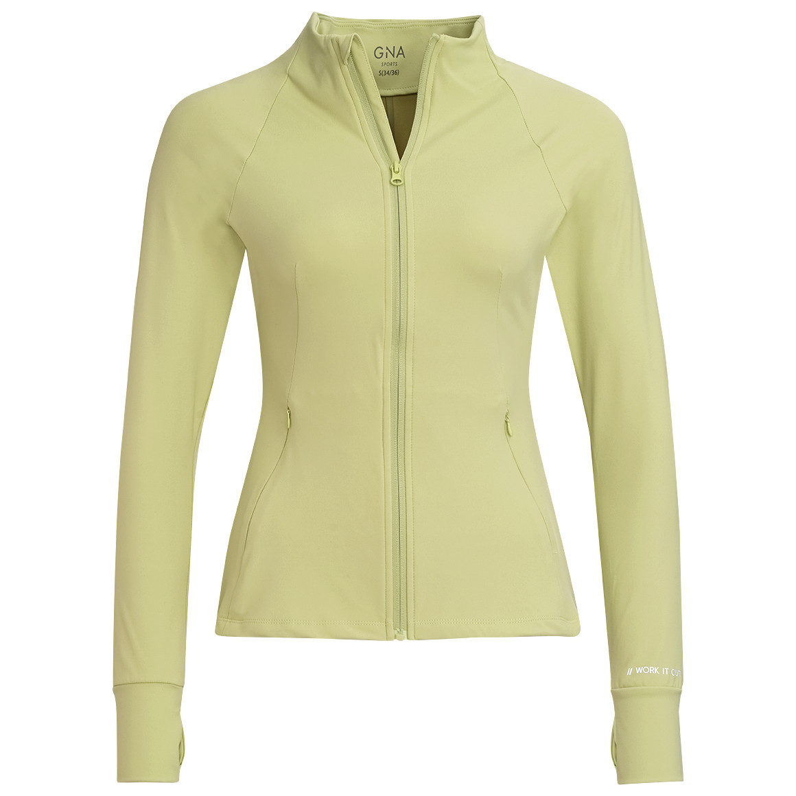 Gina Sports Damen Sport-Jacke mit Reißverschluss hellgrün