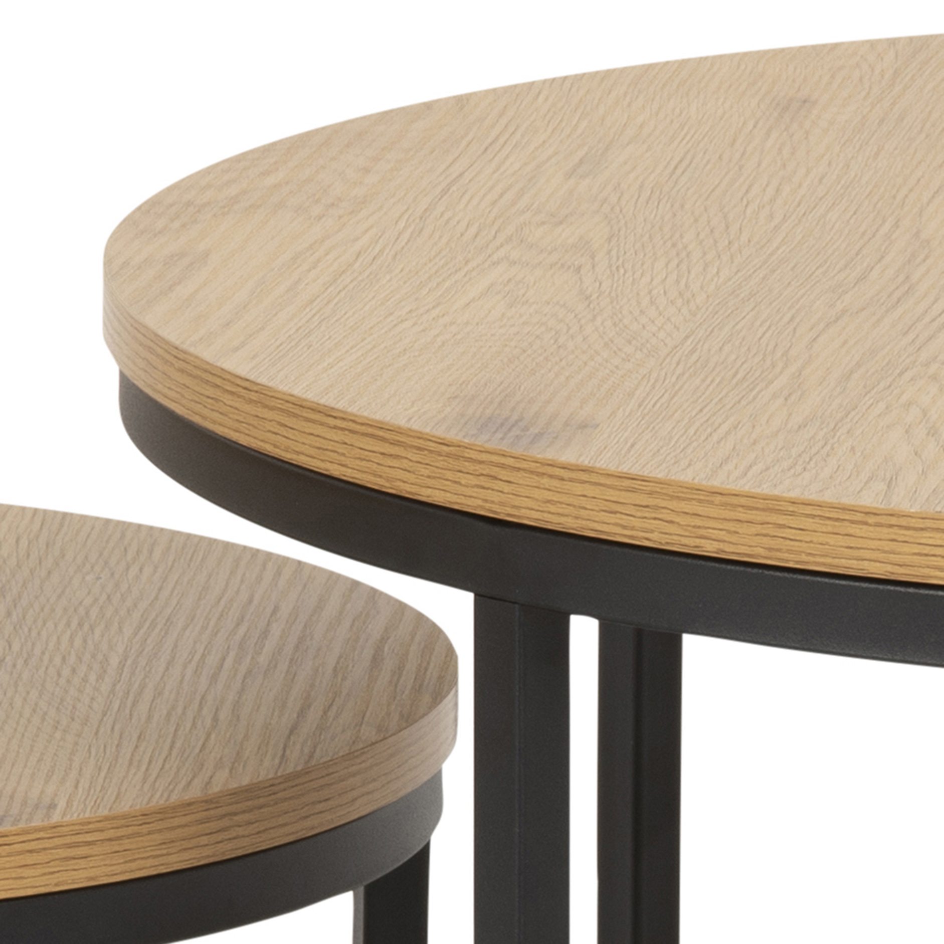 2-teiliges Couchtisch-Set SPIRO - holzfarben-schwarz