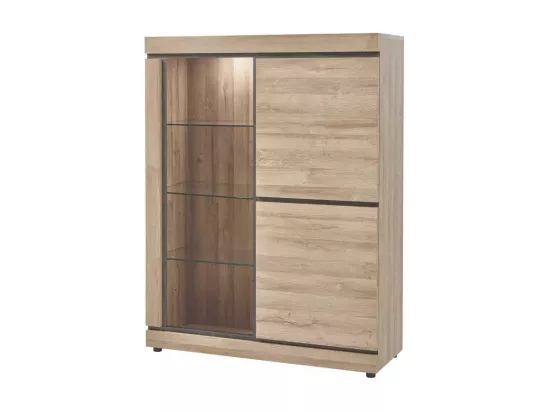Argentier 2 portes Chêne naturel à LEDs - COURTRAI