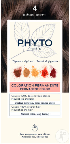 Phyto Paris Phytocolor Coloration Permanente 4 Châtain 1 Kit