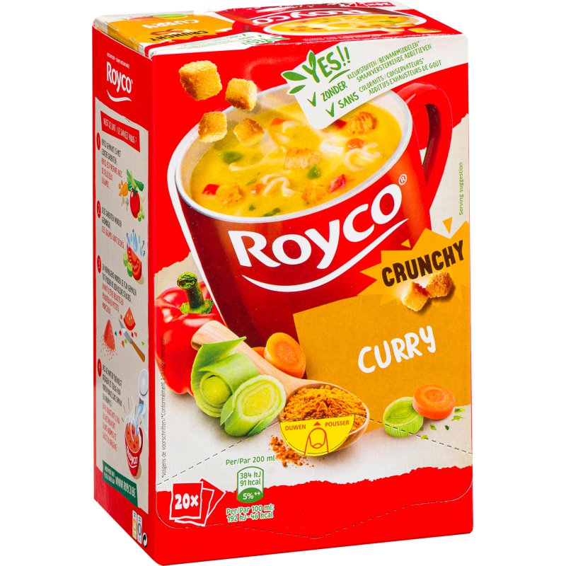 Soupe Royco Crunchy Curry - Boîte de 20 sachets