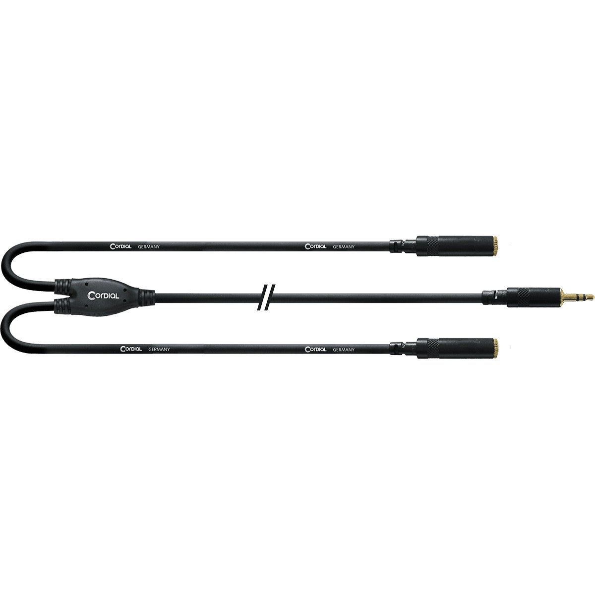 Cordial CFY0.3WYY Intro verloopkabel jack 3.5 TRS male-2x 3.5 TRS female 0.3m