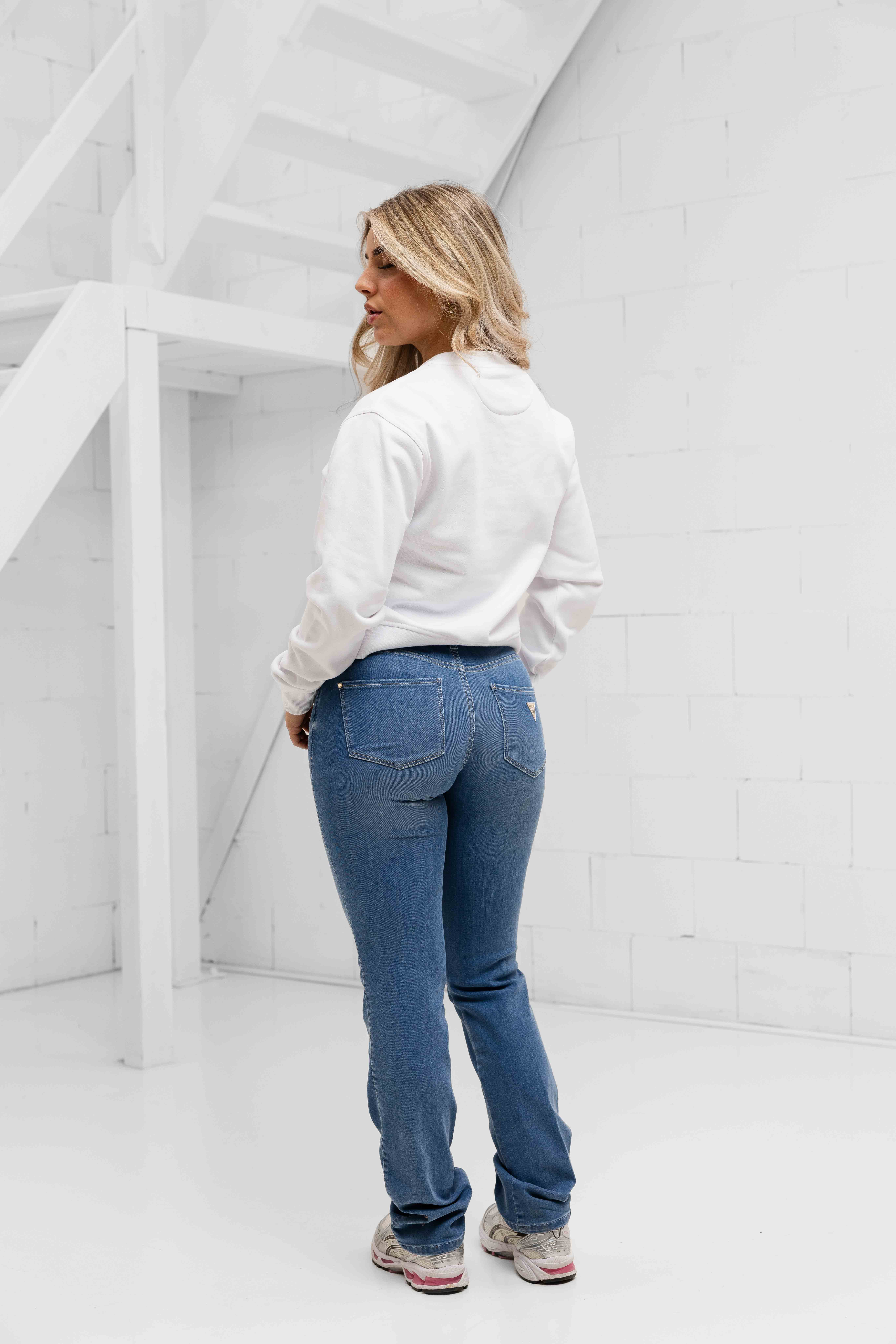 Guess Sexy Straight Jeans Dames Blauw