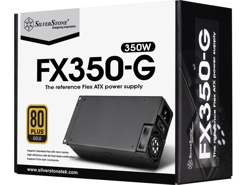 SilverStone Netzteil FX350-G 350 W Flex-ATX-Referenznetzteil mit leisem 40-mm-Lüfter