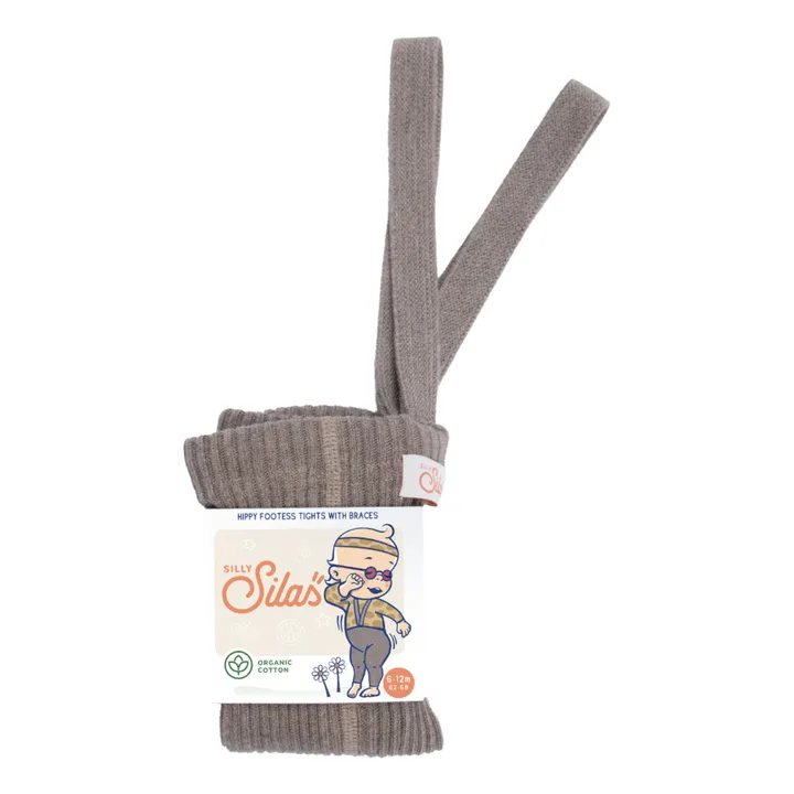 Silly Silas Collants à Bretelles Hippy Coton Bio Sans Pieds | Marron clair