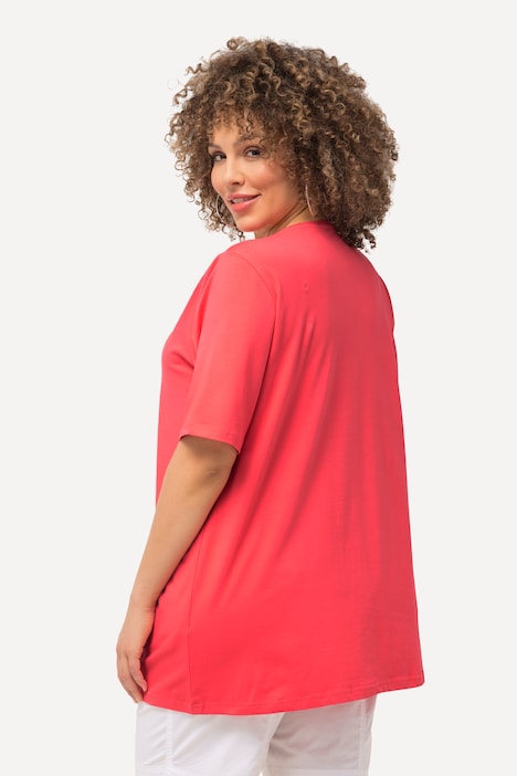 T-Shirt, A-Linie, V-Ausschnitt, Halbarm