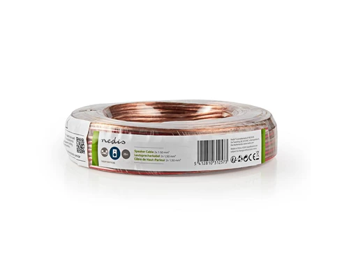 Nedis Speaker Cable 2x1,5 mm2 - 25 m, Lindad - Transparent