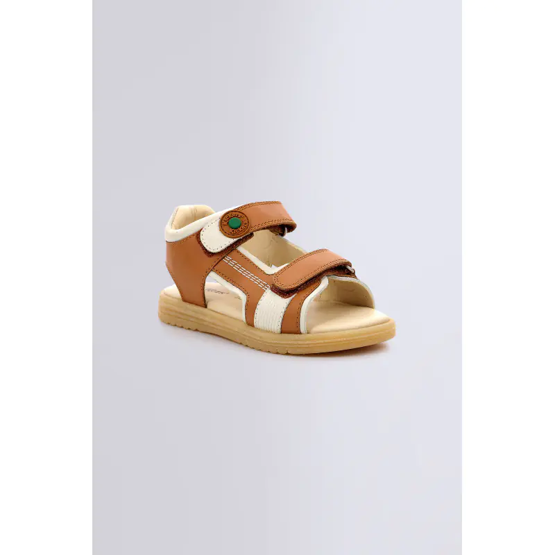 KICKGALACXO CAMEL BLANC SANDALES Cuir Garçon